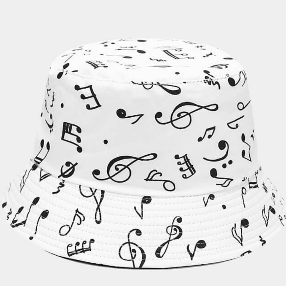 Musical Note Pattern Bucket Hat
